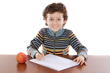 Poster - adorable boy studying