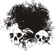 Black hole skull illustration