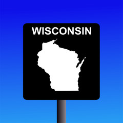 Wall Mural - Wisconsin highway sign