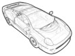 A schematic illustration of the Jaguar XJ220.