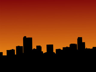 Wall Mural - Denver skyline at sunset