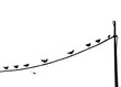 Bird silhouettes on a string