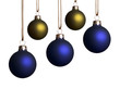 Five Blue and Gold Christmas Ornaments