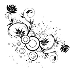 Wall Mural - Flower background with circles, element for design, vector