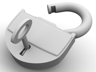 Poster - Padlock. 3d