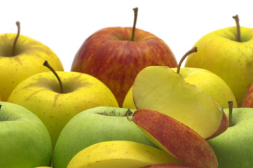 fresh apples on white background