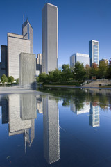 Fototapete - Downtown reflected