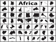 Vector silhouette of African countries