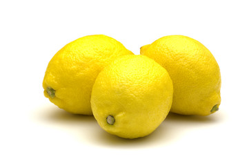 Wall Mural - fresh lemon on white background