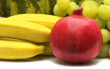 Wall Mural - fresh fruits on white background