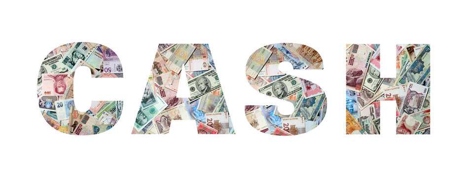 Word 'Cash' from Exotic Banknotes