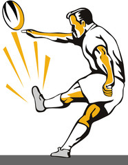 Poster - Rugby player kicking the ball