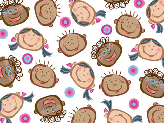 Canvas Print - cartoon funny kids pattern