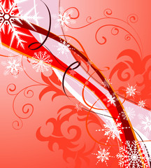 Poster - Christmas background with snowflakes, vector illustration