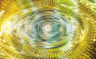 Poster - Golden color abstract technology background