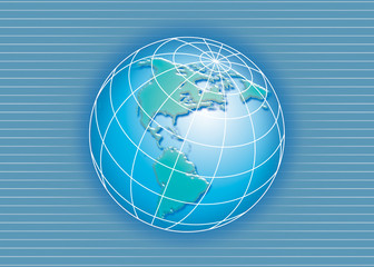 Poster - globe lines background