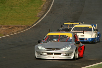 Wall Mural - race cars on track