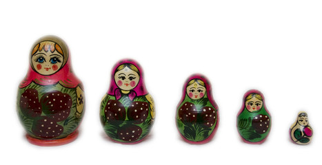 Wall Mural - Line of Russian dolls