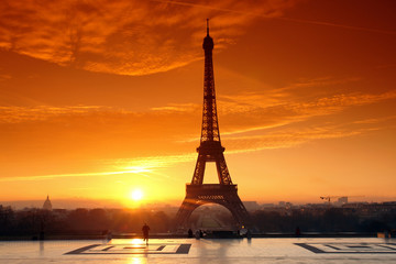 Poster - tour eiffel et jogger