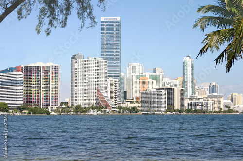 Fotovorhang - Miami Skyline from Key Biscayne (von Helmut Niklas)