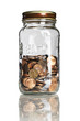 jar half full of pennies