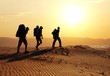 Leinwandbild Motiv Hike in desert