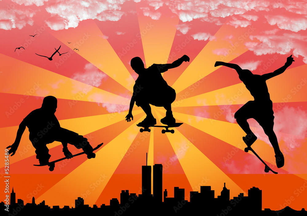 Papel de parede vector jumping skateboarder