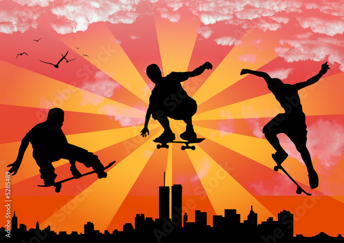 Skater sauter sauter Poster Mural XXL