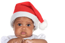 Baby Girl With Santa Hat