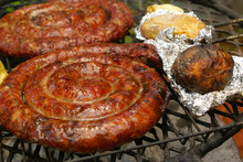 Sausages And Potatoes In Foil