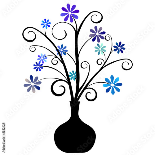 Bouquet De Fleurs Bleues Dans Un Vase Buy This Stock