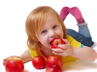 girl with apple.