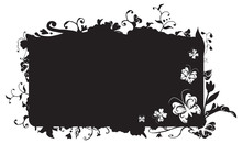 Vector Frame With Nature Flowers, Swirls And Butterfly Detail