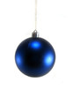isolated blue christmas ball with golden ribbon
