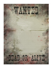 Wall Mural - Old paper texture with blood drops (Wanted)