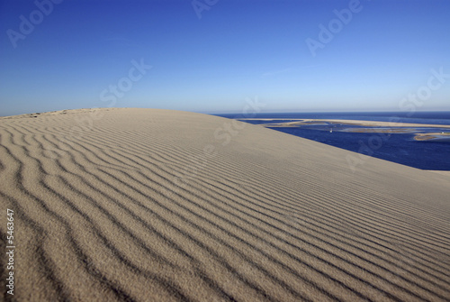 Foto-Kissen - Dune sur fond bleu (von Pascal Perinelle)