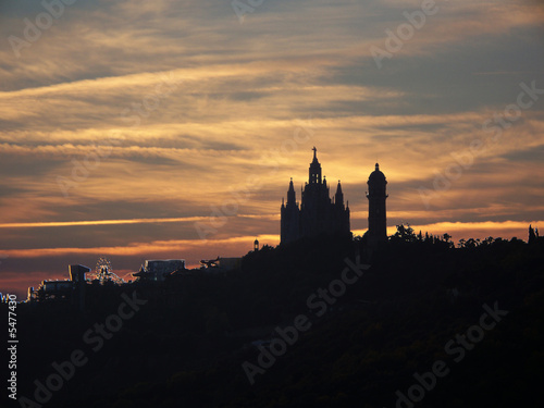 Plakat na papierze fotorealistycznym Tibidabo, barcelona