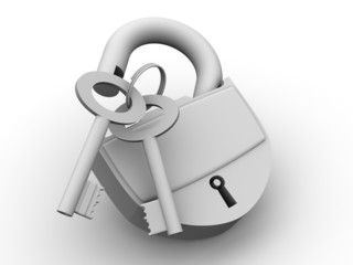 Poster - Padlock with keys