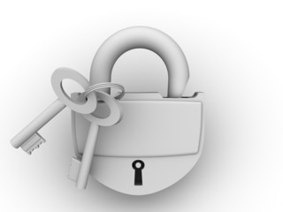 Poster - Padlock with keys