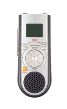 Portable Dictaphone Isolated With Clipping Path Over White