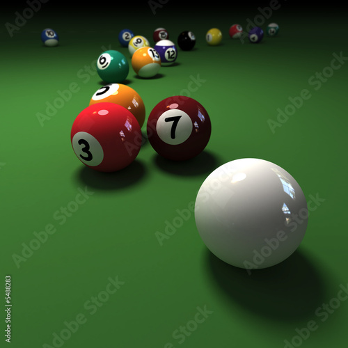 Billiards game with cubic cue ball 3