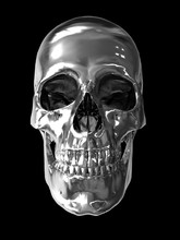 Chrome Metallic Skull 3d Computer Generated Image