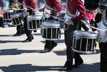 The High School Drummers Pound Out The Beat