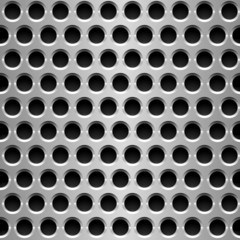 Seamless vector wallpaper of perforated metal plate.