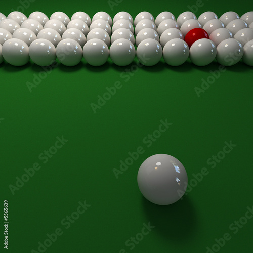 Billiards game whith line balls