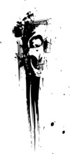 Vector Grunge Skull Background Illustration