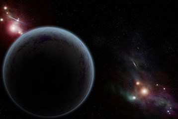 Wall Mural - digital created starfield and planet