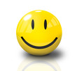 Happy Smiley 3D Face on white background
