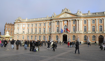 Sticker - La place du capitole de Toulouse en hiver