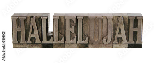 Fotomural hallelujah in letterpress metal type